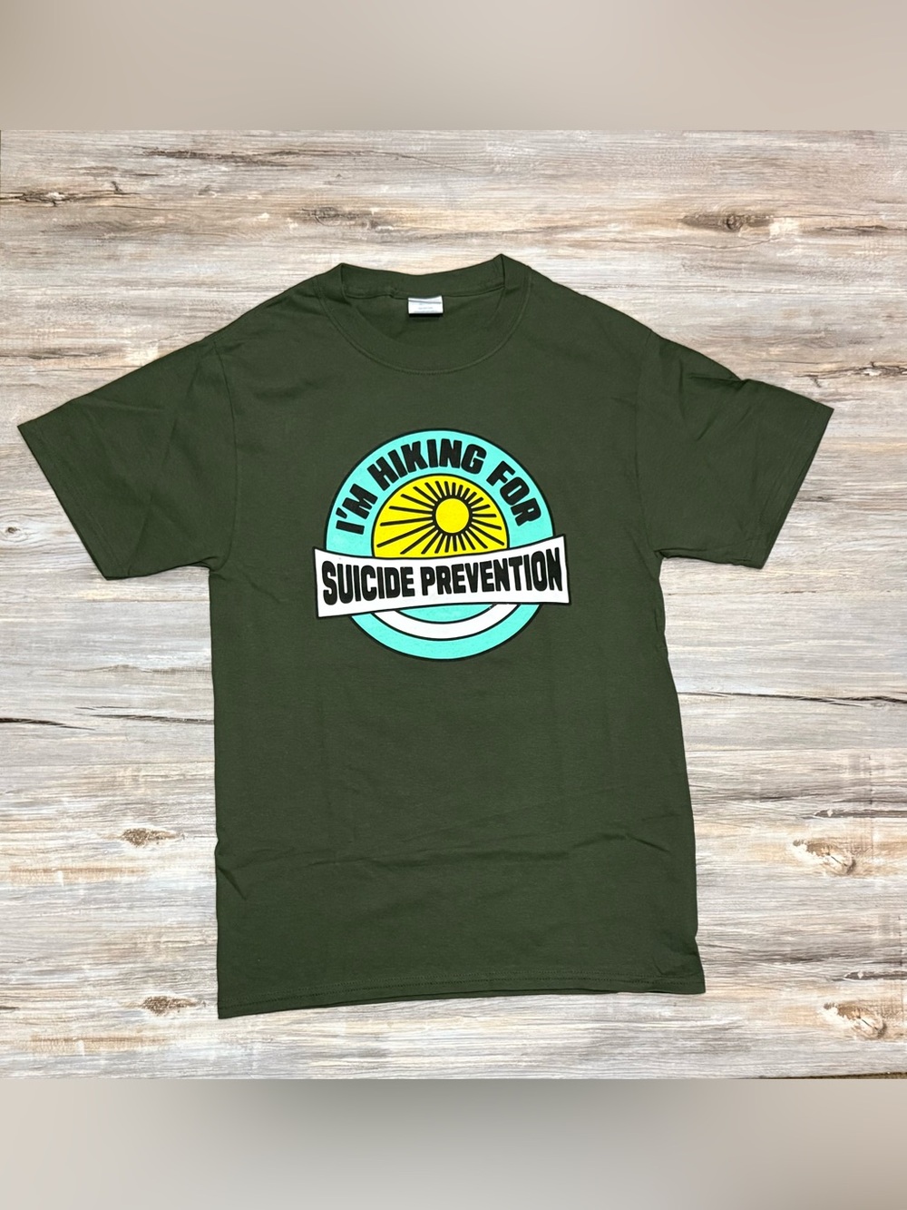 Port & Company American Suicide Prevention Men’s S Green Logo T-Shirt Crew Neck